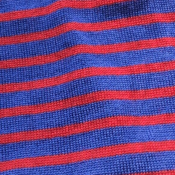 J. Crew 💯%Merino Wool Blue & Red Striped Tippi Turtleneck Sweater Size Small - Picture 8 of 11